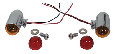 Turn Signal Light Bullet Style Custom App W Red And Amber Lens 12V Dual Contact Cp