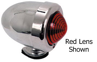 Bullet Marker Light Red Lens Single Filament 12 Volt Chromed..Replaces HD 68515-78T