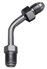 Brake Part Adapter Fitting Chrome Plated 3 / 8-24 If Male X #3 Male 45 Degree Bend Russell R4281C