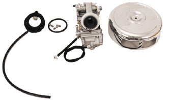Carburetor Mikuni 42Mm Big Twin Evo 1990 / Later Uw / Oem Manifold Air Filter & Cables