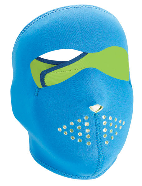 Neoprene Face Mask Full Face Neon Blue / Lime Reversible Zanheadgear Wnfm402