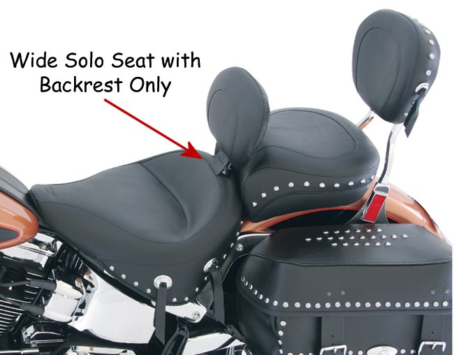 Wide Solo W / Driver Backrest Fits Softail 2000 / 2015 Mustang #79485