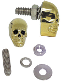 Hardware Kit Gold Skull 1 / 4-20 X1" Bolt Nut & Washer Gold Skull 1"Tall X 5 / 8"Wide