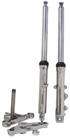 Front Fork Assembly W / Chrome Trees Fxst 84 / 99 Polished Lower Legs