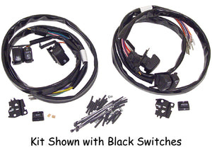 Handlebar Switch Wiring Kit Touring W / Radio & Cruise 50" Wires Black Switches