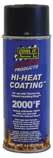 Hi-Heat Coating Spray Paint Use On Metal Or Exhaust Wrap Satin Black 11 Oz Can Mfg12001