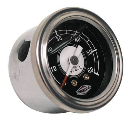 Oil Pressure Gauge Deluxe 60 Psi Oil Filled To Reduce Needle Bounce