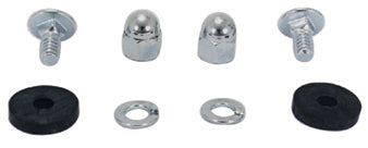 License Plate Mounting Hardware Kit Acorn Nuts W / Screws & Washers Chrome Plated Colony 7815-4