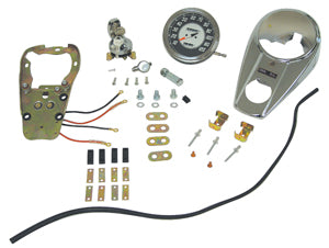 Instrument Panel Kit 2 Light Kit For 2 Pc Fatbob Gas Tank 2:1 Ratio Spdo Ignition Sw & Hrdw