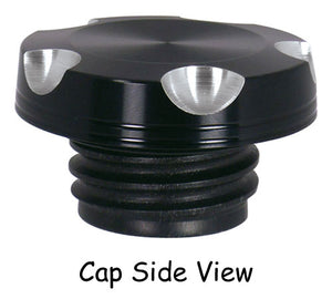 Gas Cap Deep Cut All Models 1982 / Later Set Of 2 Black