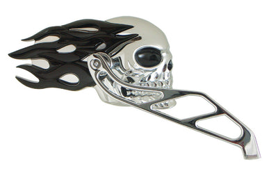 Skull Mirrors W / Flames Black