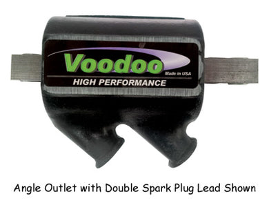 Coil 5 Ohm Voodoo Black Big Twin Sportster W / Point / Elec Singlefire Double Plug Head MFG#Voo-24