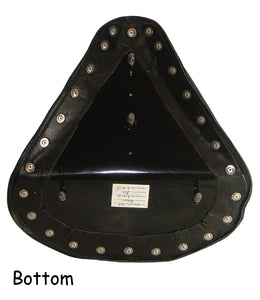 Leather Solo Seat Black 15" Long X 13" Wide Custom Use Steel Base Plate