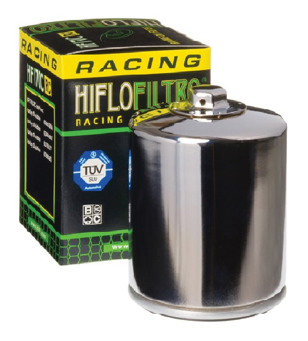 Oil Filter High Perform Chrome Plated Big Twin 5Spd 80 / 98 (Except Dy) Softail 84 / 99 Sportster L84 / Later Replaces HD# 63796-77A