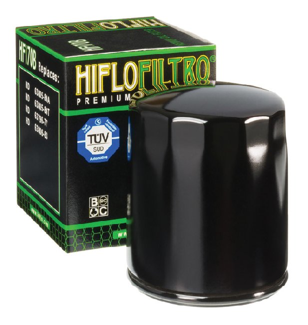 Oil Filter Hiflofiltro Black Big Twin 5Spd 80 / 98(Except Dyna)St 84 / 99 Sportster L84 / Later Replaces HD 63805-80A