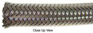 Braided Stainless Steel Oil Line 25Ft -6 Teflon Lined Designed For Use W / Reusable Hose Ends.600-06-25