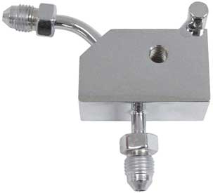 Rear Brake Hose Tee For Custom Brake Hoses On Softail Models 2000 / Later Accepts Std Stop Lt Sw