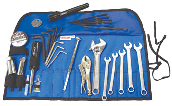 23 Piece Roadside Tool Kit Inc 5 Combination Wrenches Locking Pliers Flashlight And Case