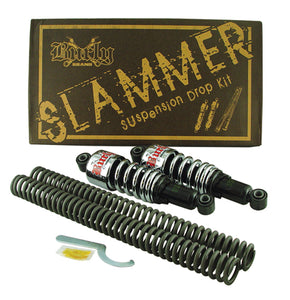 Slammer Suspension Drop Kit Fits Dyna 06-09 Inc Front Lwr.Kit&10.5"Shocks B28-1003