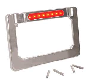 Lic Plate Frame W / Led Lt Strip Red Led Light Strip Fit 4