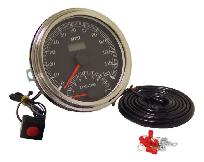 Speedometer W / Lcd Odometer Fits Cable Dr Models Thru 1995 W / Fat Bob Dash Mph Or Kph