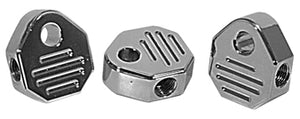 Brake Part Tee Chrome Plated Billet Rear Big Twin 58 / 86 Sportster 80 / 85-3 / 8Ifx3 / 8If X1 / 8Npt Holes 5 / 16"Mounting Hole