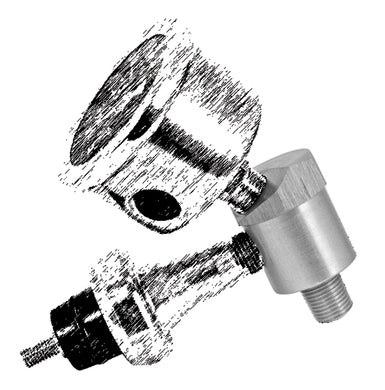 Oil Pressure Gauge Fitting Big Twin Evo 84 / L Use W / Sending Unit Anodized Silver Mfg .2036