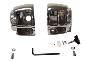 Handlebar Switch Housings Chrome Plated Big Twin Sportster & V-Rod 2007 / Later* (Except Models W / Radio Or Cruise)