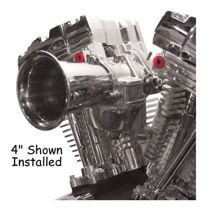 Carburetor Velocity Stack Uw / S&S "E" Or "G" Carburetor 4" Long Billet Alum Chrome Plated W / Hrdw