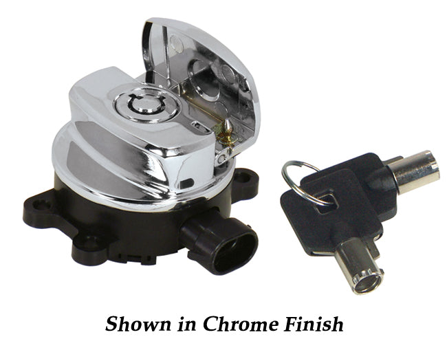 Ignition Switch Round Key Black Softail Models 12 / Later FLHr 14 / Later Fxdwg 12 / Later Replaces HD 71517-11