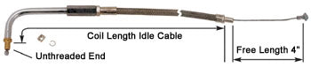 Idle Cable Braided Clear Coat32.5 Big Twin 1996 / Later* W / S&S 