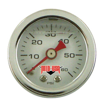Oil Pressure Gauge 0-60 Psi White Face 1-1 / 2