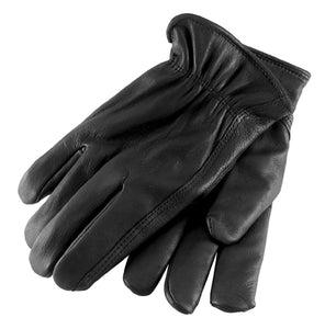 Soft Leather Black Gloves Without Lining Large