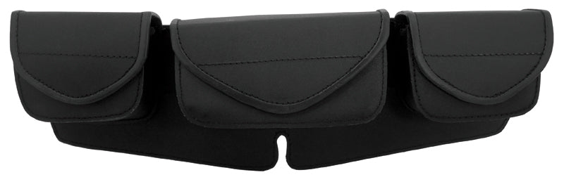 Windshield / Fairing Pouch 3 Pocket Style Plain Universal Fitment