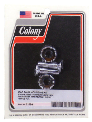 Gas Tank Mounting Kit Chrome Plated Fits FLT 1998 / Later* Colony MFG# 2106-4