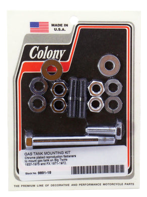 Gas Tank Mounting Kit Chrome Plated Fits Big Twin 1937 / 1975 And FX 1971 / 1972 MFG# 9891-18