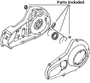 Primary Brg Bushing & Seal Kit Big Twin 89 / 93 Inc Str Sft Bushings Seal Sealed Mshf Brg & Clips