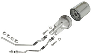 Oil Filter Mounting Kit Chrome Big Twin Evolution 1992 / 1999 Includes Chrome Plated Metal Oil Lines