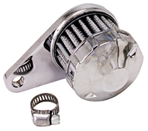 Engine Part Case Breather Kit Breather W / Filter Base Clamp Chrome Die-Cast W / 3 / 8