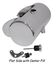 Load image into Gallery viewer, 3.5 Qt Custom Round Oil Tank Any Frm W / Softail Style Mt Raw Stl Center Fill With Battery Box