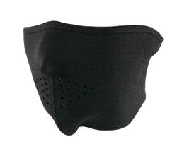 Neoprene 1 / 2 Face Mask Black Half Mask Solid Black Zanheadgear Wnfm114H