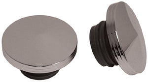 Gas Caps Point 3 / 8"Tk Grooved All Models 1982 / Later W / Dual Caps Chromed Aluminum
