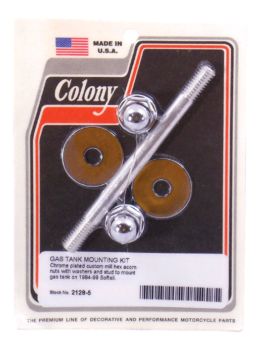 Gas Tank Mounting Kit Chrome Plated Fits Softail 1984 / 1999 Acorn Style Colony MFG# 2128-5