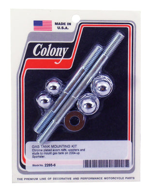Gas Tank Mounting Kit Chrome Plated Fits Sportster 2004 / Later Acorn Style Nuts MFG# 2265-6