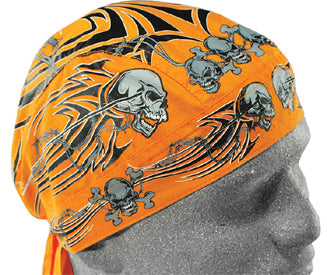Flydanna Tribal Skull Orange 100% Cotton Zanheadgear Z669
