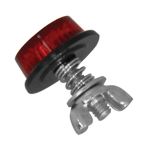 Universal Red Reflector Round W Wing Nut 20Mm Round Bolt On Pack Of 4