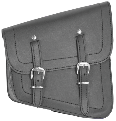 Right Side Swingarm Bag Use On Softail / Rigid Frames Black With 2 Buckle Straps
