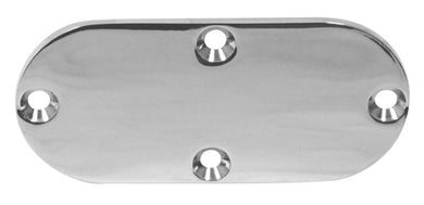 Inspection Cover Plain Chrome Fits Big Twin 4&5 Spd 65 / 06 (Except FLT Fxr) Countersunk Mount Holes