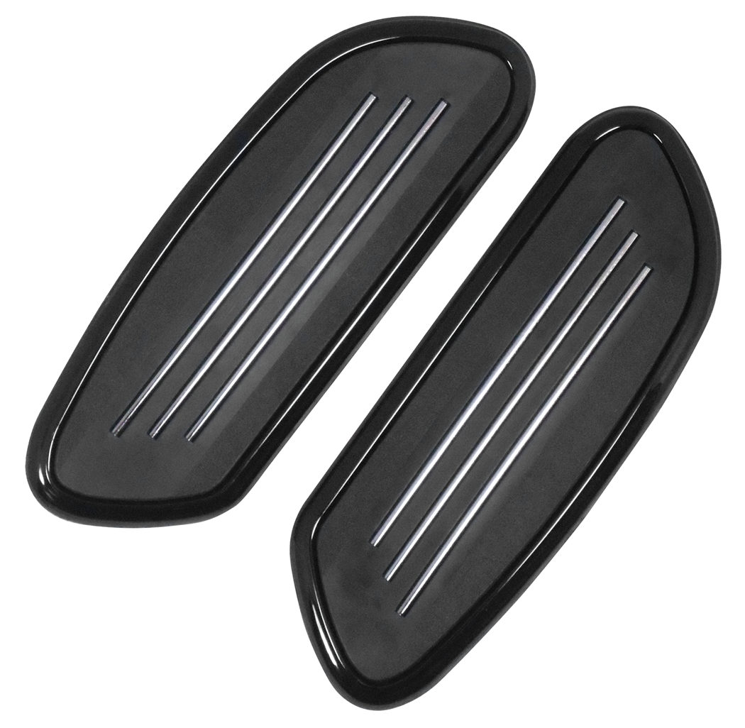 Speed-Line Pass Footboards Black Fits Touring Models Black Footboard Pans