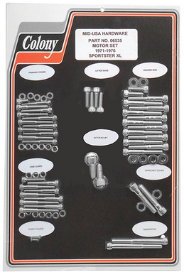 Allen HD Powertrain Hardware Sportster 1971 / 1976 Chrome Plated Colony #06535